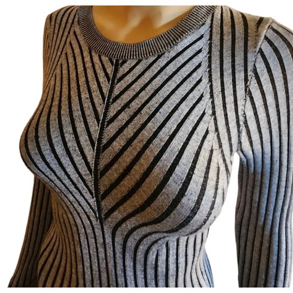 Express Midi Sweater Knit Vertical Stripes Dress NWOT - Picture 6 of 14